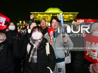 Nearly one million citizens gather in front of the National Assembly in Yeouido, Seoul, South Korea, on December 7, 2024, in support of impe...