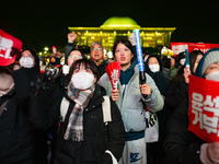 Nearly one million citizens gather in front of the National Assembly in Yeouido, Seoul, South Korea, on December 7, 2024, in support of impe...