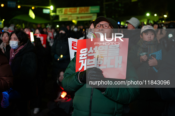 Nearly one million citizens gather in front of the National Assembly in Yeouido, Seoul, South Korea, on December 7, 2024, in support of impe...