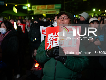 Nearly one million citizens gather in front of the National Assembly in Yeouido, Seoul, South Korea, on December 7, 2024, in support of impe...