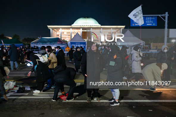 Nearly one million citizens gather in front of the National Assembly in Yeouido, Seoul, South Korea, on December 7, 2024, in support of impe...