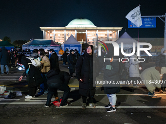 Nearly one million citizens gather in front of the National Assembly in Yeouido, Seoul, South Korea, on December 7, 2024, in support of impe...