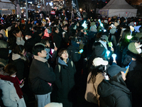 Nearly one million citizens gather in front of the National Assembly in Yeouido, Seoul, South Korea, on December 7, 2024, in support of impe...