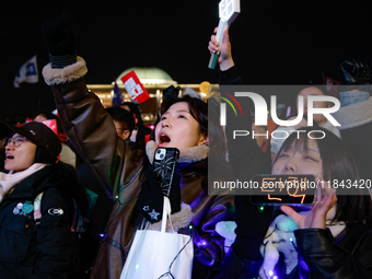 Nearly one million citizens gather in front of the National Assembly in Yeouido, Seoul, South Korea, on December 7, 2024, in support of impe...