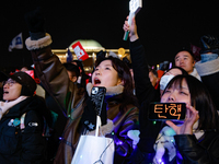 Nearly one million citizens gather in front of the National Assembly in Yeouido, Seoul, South Korea, on December 7, 2024, in support of impe...