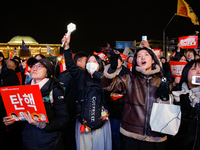 Nearly one million citizens gather in front of the National Assembly in Yeouido, Seoul, South Korea, on December 7, 2024, in support of impe...