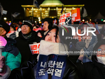 Nearly one million citizens gather in front of the National Assembly in Yeouido, Seoul, South Korea, on December 7, 2024, in support of impe...