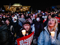 Nearly one million citizens gather in front of the National Assembly in Yeouido, Seoul, South Korea, on December 7, 2024, in support of impe...