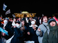 Nearly one million citizens gather in front of the National Assembly in Yeouido, Seoul, South Korea, on December 7, 2024, in support of impe...