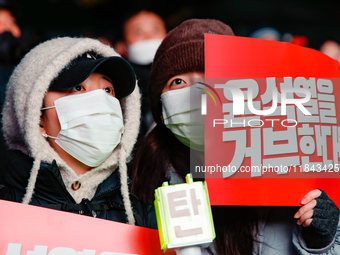 Nearly one million citizens gather in front of the National Assembly in Yeouido, Seoul, South Korea, on December 7, 2024, in support of impe...