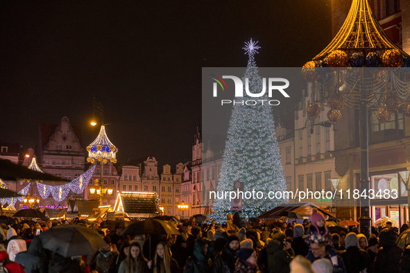 The Christmas Market takes place in Wroclaw, Poland, on December 6, 2024. 