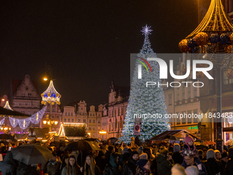 The Christmas Market takes place in Wroclaw, Poland, on December 6, 2024. (