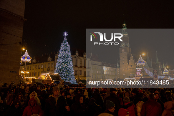 The Christmas Market takes place in Wroclaw, Poland, on December 6, 2024. 