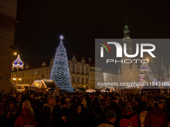 The Christmas Market takes place in Wroclaw, Poland, on December 6, 2024. (