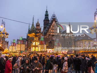 The Christmas Market takes place in Wroclaw, Poland, on December 6, 2024. (