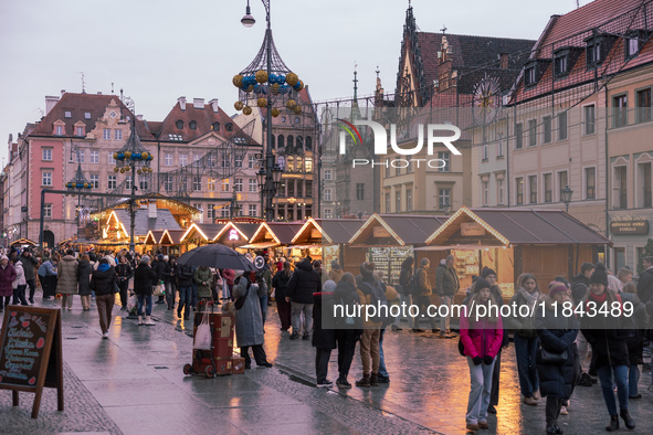 The Christmas Market takes place in Wroclaw, Poland, on December 6, 2024. 