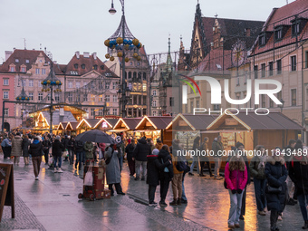 The Christmas Market takes place in Wroclaw, Poland, on December 6, 2024. (