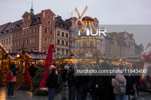 The Christmas Market takes place in Wroclaw, Poland, on December 6, 2024. 