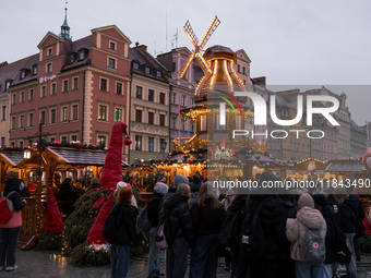 The Christmas Market takes place in Wroclaw, Poland, on December 6, 2024. (