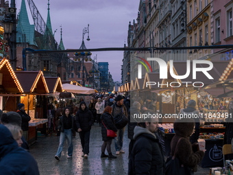 The Christmas Market takes place in Wroclaw, Poland, on December 6, 2024. (