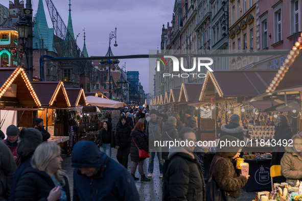 The Christmas Market takes place in Wroclaw, Poland, on December 6, 2024. 