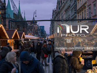 The Christmas Market takes place in Wroclaw, Poland, on December 6, 2024. (