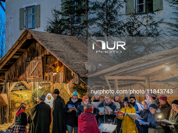 The Andechs Christmas Market with the Living Nativity Scene takes place on the grounds of Andechs Monastery in Andechs, Bavaria, Upper Bavar...