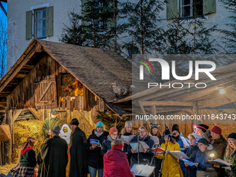 The Andechs Christmas Market with the Living Nativity Scene takes place on the grounds of Andechs Monastery in Andechs, Bavaria, Upper Bavar...