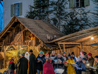 The Andechs Christmas Market with the Living Nativity Scene takes place on the grounds of Andechs Monastery in Andechs, Bavaria, Upper Bavar...