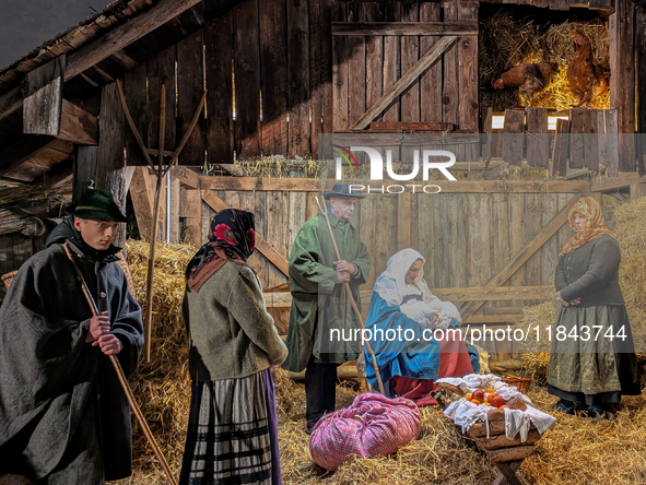 The Andechs Christmas Market with the Living Nativity Scene takes place on the grounds of Andechs Monastery in Andechs, Bavaria, Upper Bavar...