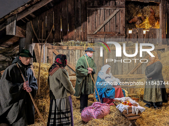 The Andechs Christmas Market with the Living Nativity Scene takes place on the grounds of Andechs Monastery in Andechs, Bavaria, Upper Bavar...