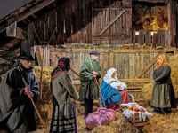 The Andechs Christmas Market with the Living Nativity Scene takes place on the grounds of Andechs Monastery in Andechs, Bavaria, Upper Bavar...