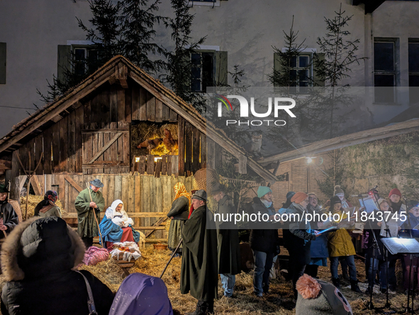 The Andechs Christmas Market with the Living Nativity Scene takes place on the grounds of Andechs Monastery in Andechs, Bavaria, Upper Bavar...