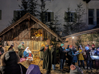 The Andechs Christmas Market with the Living Nativity Scene takes place on the grounds of Andechs Monastery in Andechs, Bavaria, Upper Bavar...