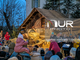 The Andechs Christmas Market with the Living Nativity Scene takes place on the grounds of Andechs Monastery in Andechs, Bavaria, Upper Bavar...