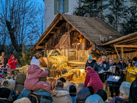 The Andechs Christmas Market with the Living Nativity Scene takes place on the grounds of Andechs Monastery in Andechs, Bavaria, Upper Bavar...