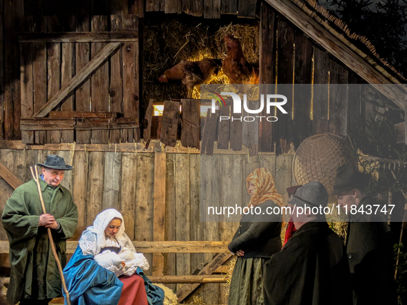 The Andechs Christmas Market with the Living Nativity Scene takes place on the grounds of Andechs Monastery in Andechs, Bavaria, Upper Bavar...