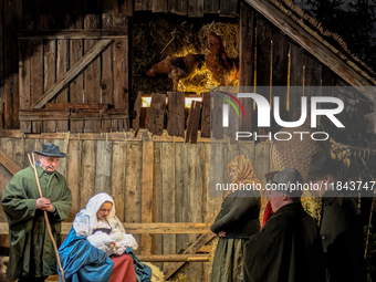 The Andechs Christmas Market with the Living Nativity Scene takes place on the grounds of Andechs Monastery in Andechs, Bavaria, Upper Bavar...