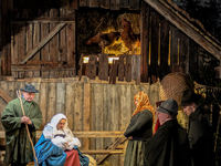 The Andechs Christmas Market with the Living Nativity Scene takes place on the grounds of Andechs Monastery in Andechs, Bavaria, Upper Bavar...