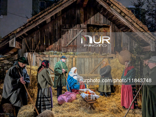 The Andechs Christmas Market with the Living Nativity Scene takes place on the grounds of Andechs Monastery in Andechs, Bavaria, Upper Bavar...