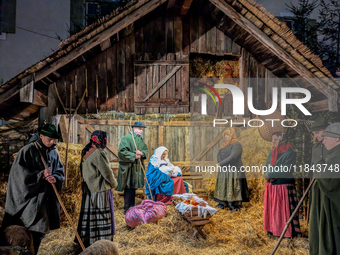 The Andechs Christmas Market with the Living Nativity Scene takes place on the grounds of Andechs Monastery in Andechs, Bavaria, Upper Bavar...