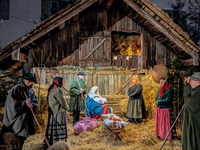 The Andechs Christmas Market with the Living Nativity Scene takes place on the grounds of Andechs Monastery in Andechs, Bavaria, Upper Bavar...