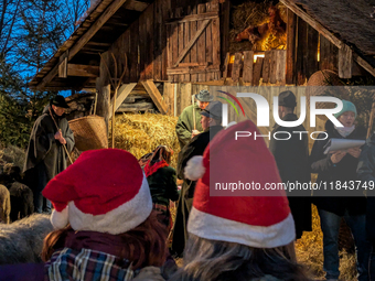 The Andechs Christmas Market with the Living Nativity Scene takes place on the grounds of Andechs Monastery in Andechs, Bavaria, Upper Bavar...