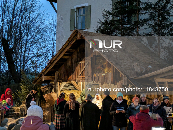 The Andechs Christmas Market with the Living Nativity Scene takes place on the grounds of Andechs Monastery in Andechs, Bavaria, Upper Bavar...