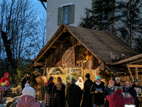 The Andechs Christmas Market with the Living Nativity Scene takes place on the grounds of Andechs Monastery in Andechs, Bavaria, Upper Bavar...