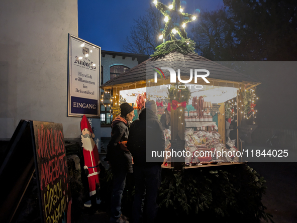 The Andechs Christmas Market in Andechs, Upper Bavaria, Bavaria, Starnberg District, Germany, on December 7, 2024, is traditionally held on...