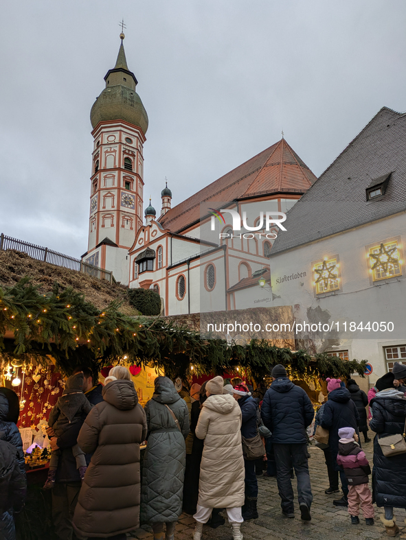 The Andechs Christmas Market in Andechs, Upper Bavaria, Bavaria, Starnberg District, Germany, on December 7, 2024, is traditionally held on...