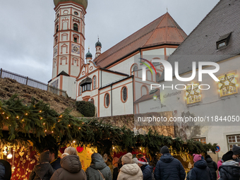 The Andechs Christmas Market in Andechs, Upper Bavaria, Bavaria, Starnberg District, Germany, on December 7, 2024, is traditionally held on...