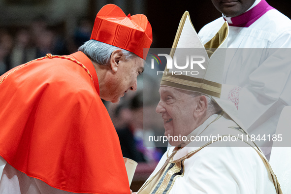 Pope Francis appoints Italian Cardinal Domenico Battaglia during an Ordinary Public Consistory for the creation of new cardinals at St. Pete...