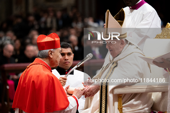 Pope Francis appoints Italian Cardinal Domenico Battaglia during an Ordinary Public Consistory for the creation of new cardinals at St. Pete...